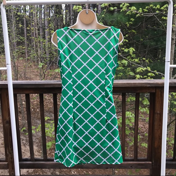 Haley & The Hound green bamboo pattern stretchy sundress, sml - Picture 4 of 7